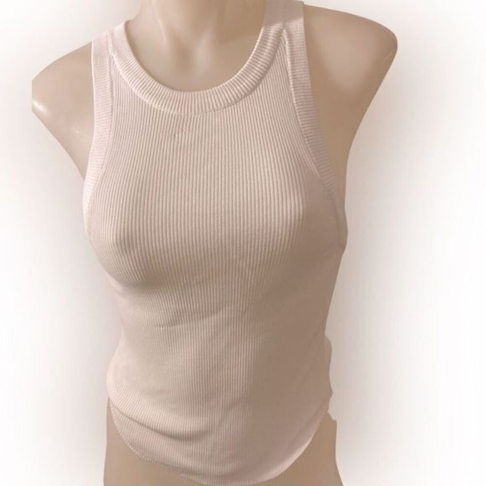 Primp Stretch Sweater  -S white , viscose nylon , NWT